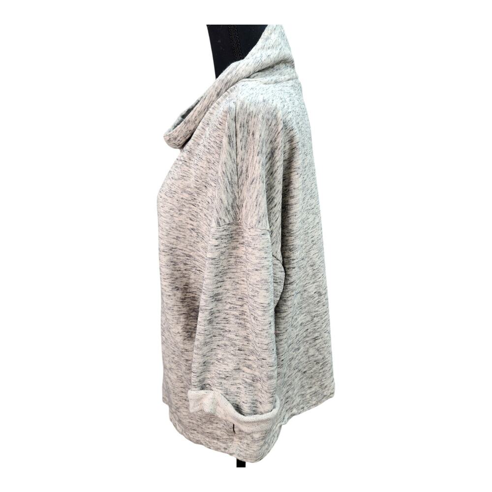 Pure Jill Sweatshirt MEDIUM Light Gray Cowl Neck Cotton Soft Touch Pockets - Picture 7 of 15